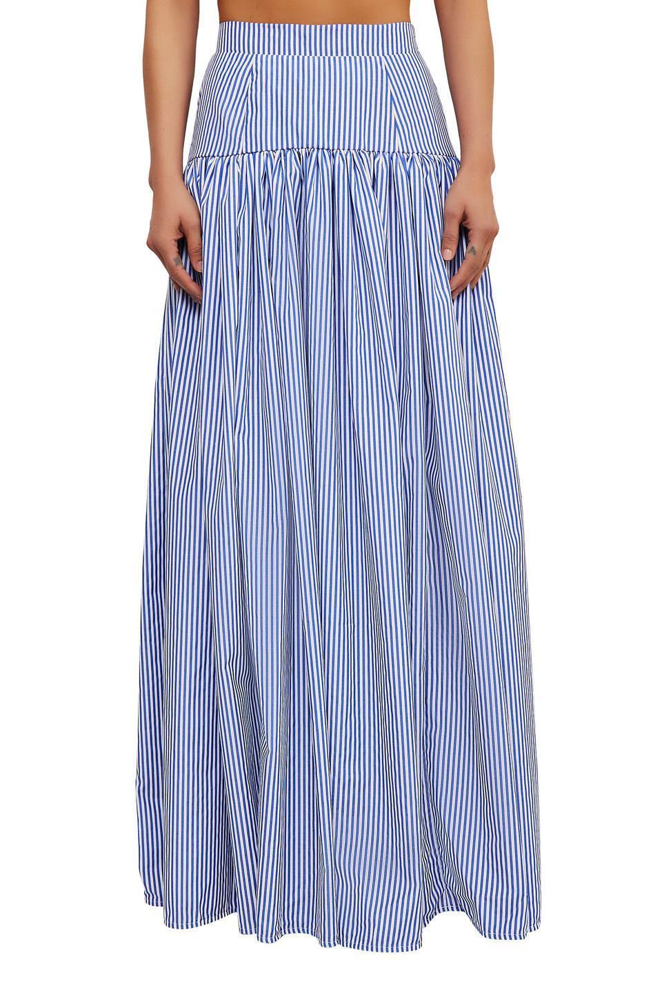 Blue Bar Skirt Set-ROVOLE