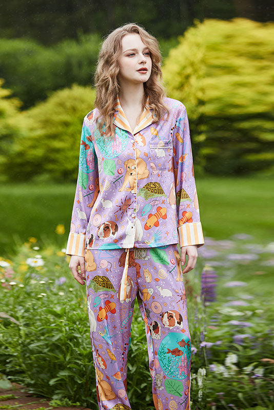 Guinea Pig and Fish Long Pajama Set-ROVOLE