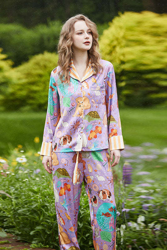 Guinea Pig and Fish Long Pajama Set-ROVOLE