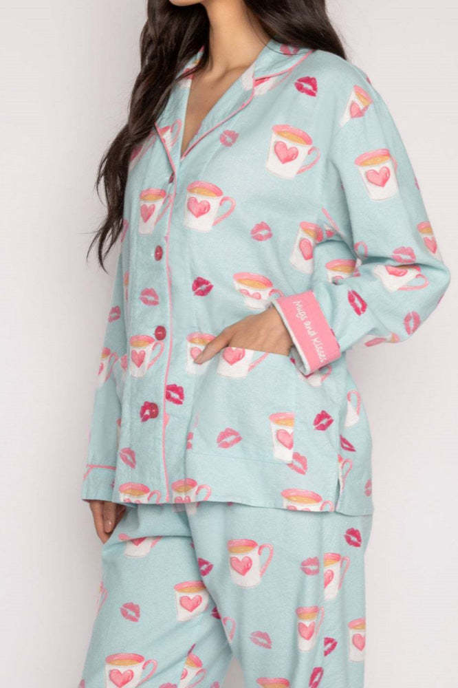 Heart and Lip Print Pajama Set-ROVOLE
