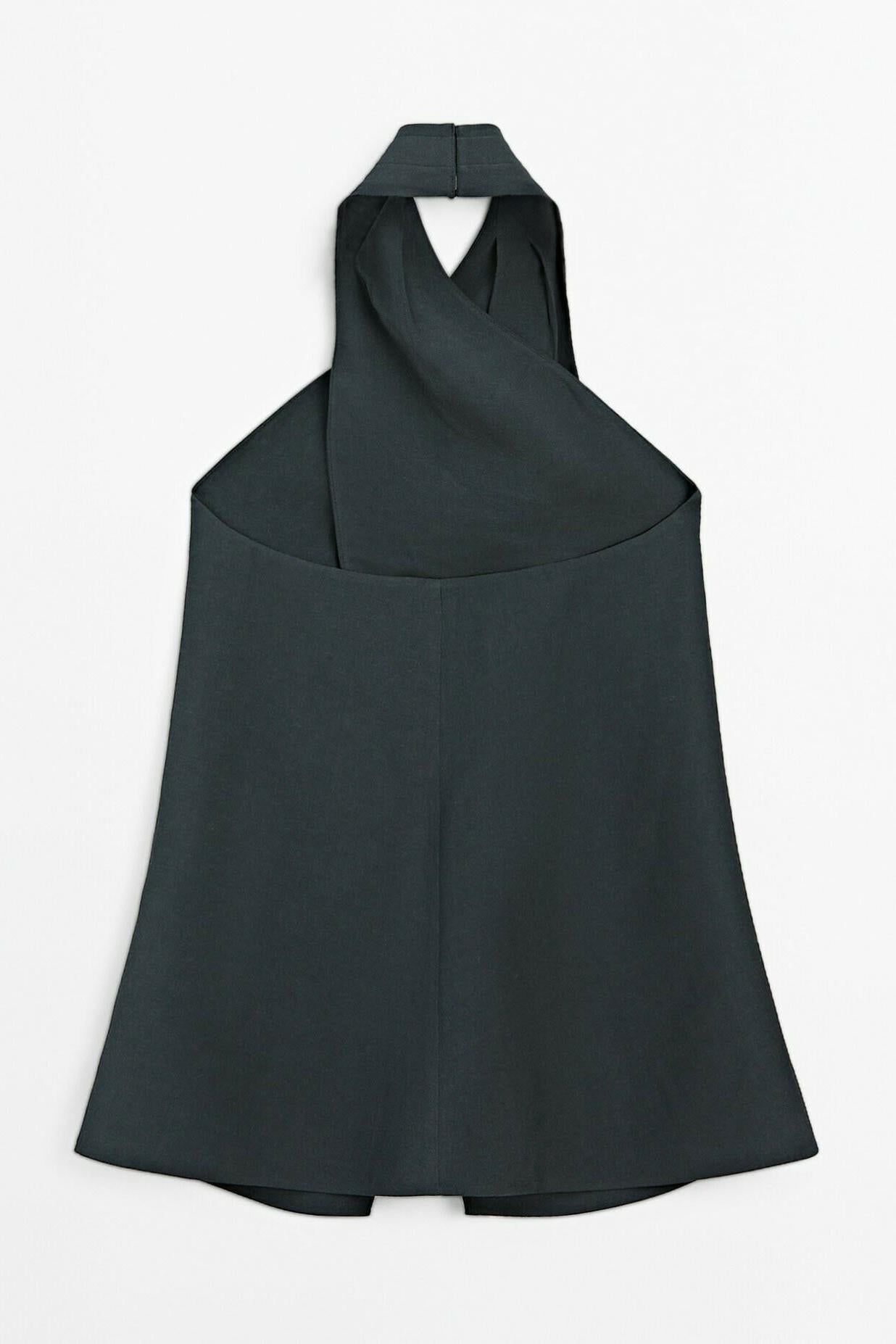 Halter Neck Back Neckline Top - Blue-ROVOLE