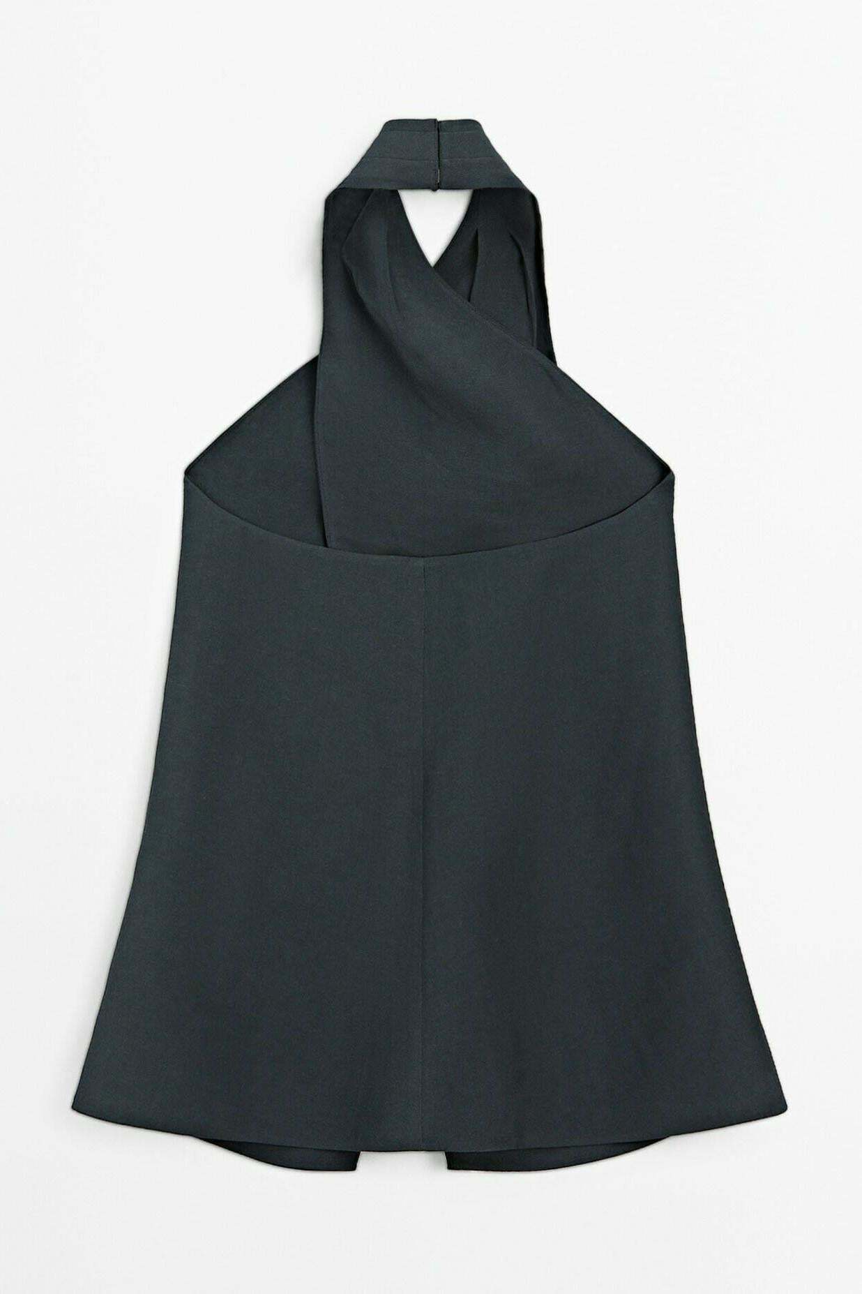 Halter Neck Back Neckline Top - Blue-ROVOLE