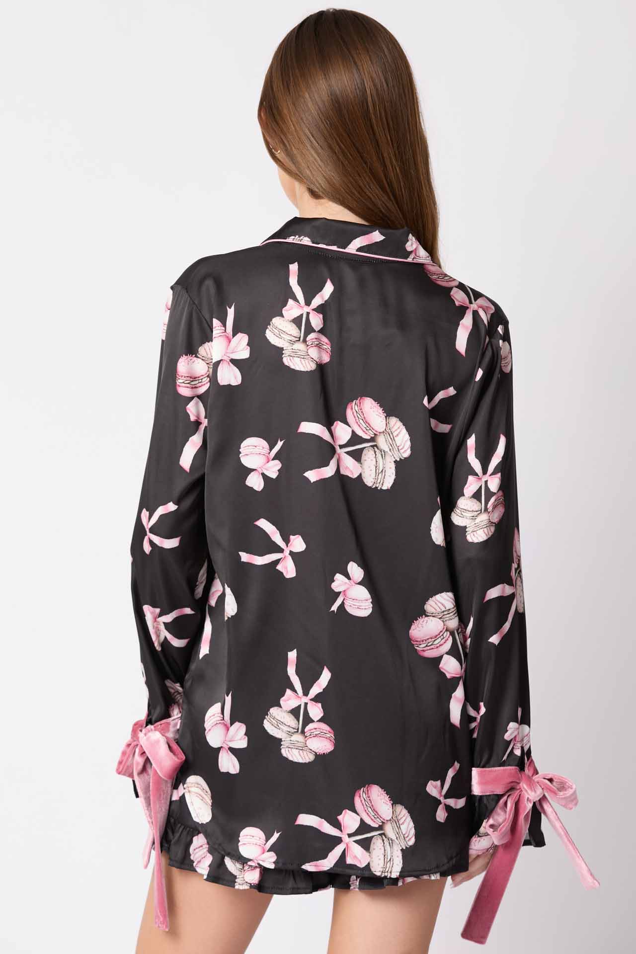 Pajama Set Bow Cuffs-ROVOLE