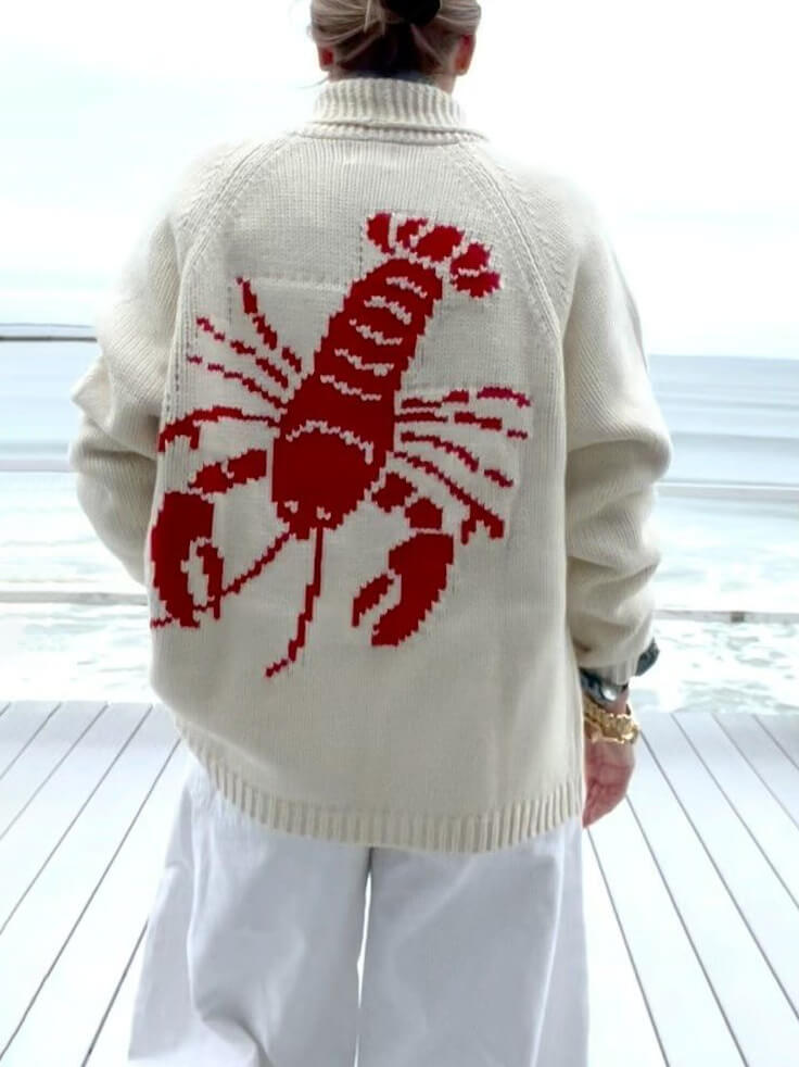Fun Lobster Cardigan Sweater Jacket-ROVOLE