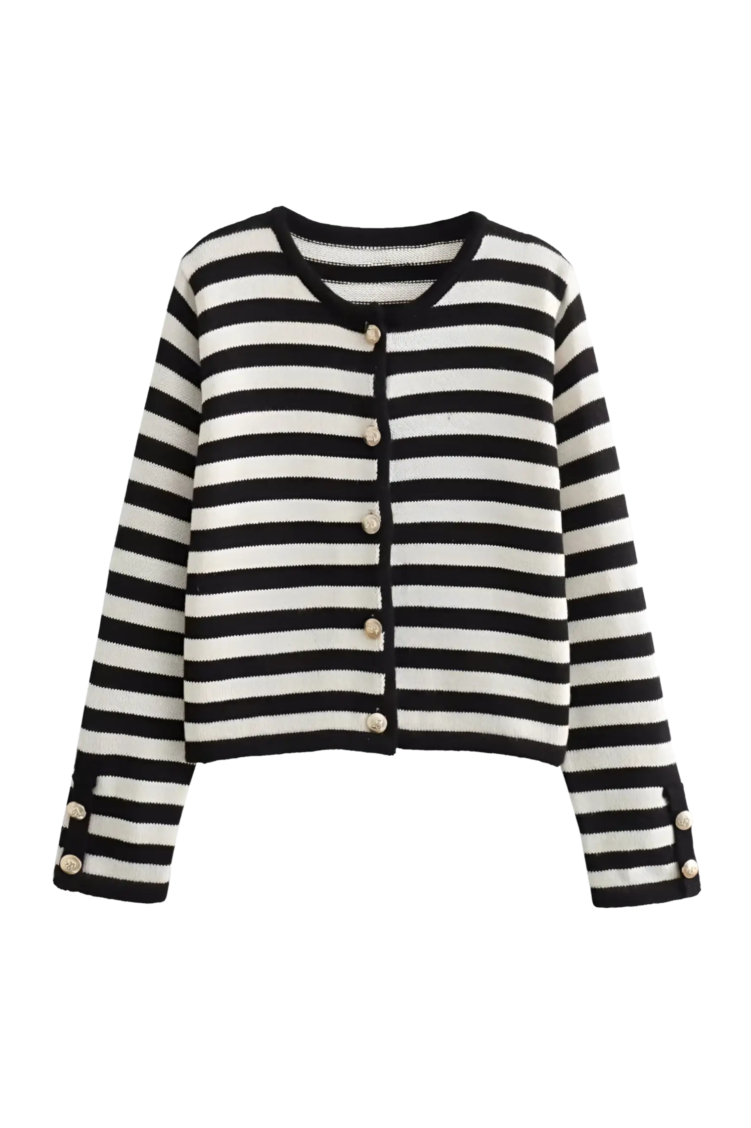 Striped Dropped Shoulder Long Sleeve Cardigan-ROVOLE