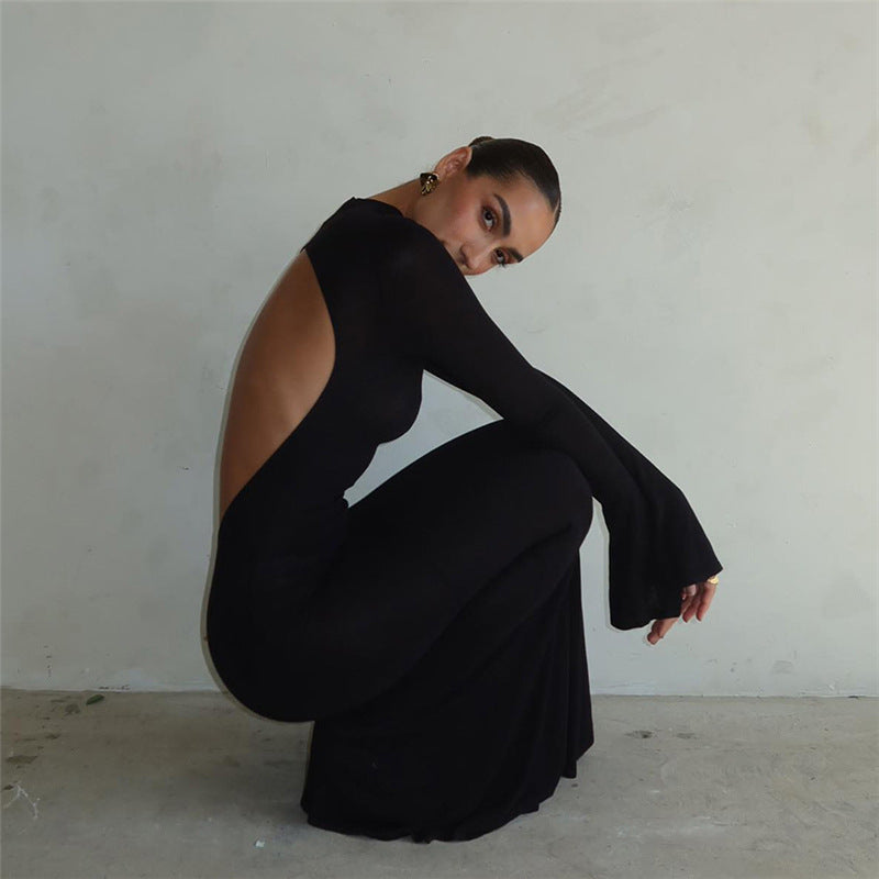 Paxton Cutout Long Sleeve Maxi Dress-CALLISTARI