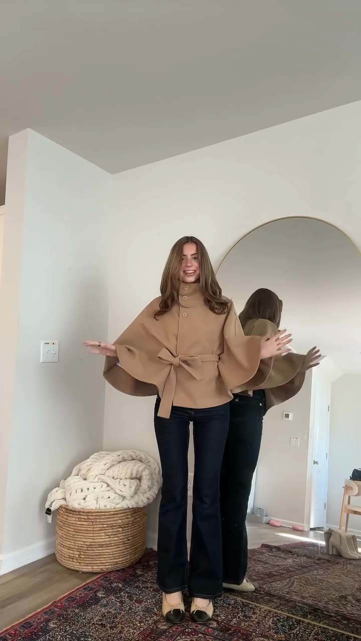 Camel Poncho Jacket