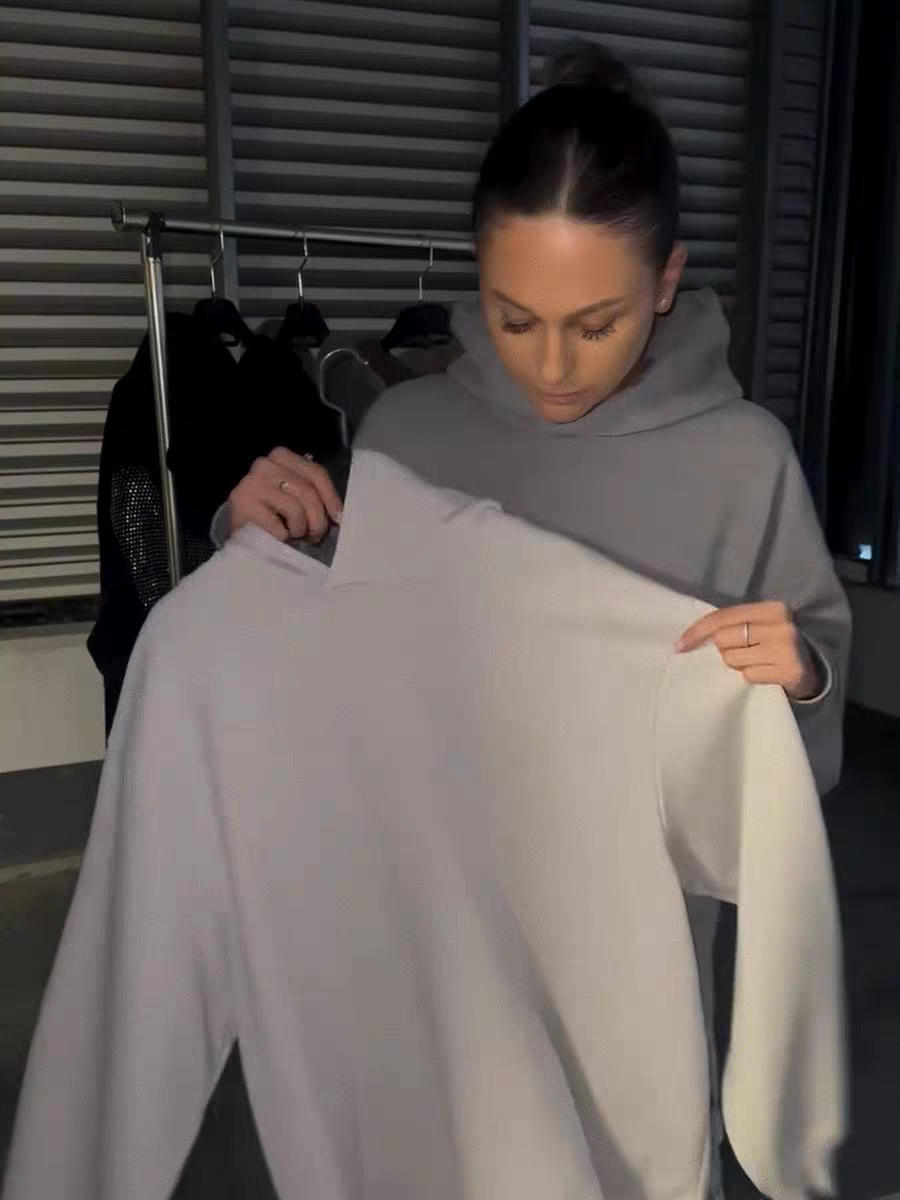 Diamond Mesh Paneled Open-Back Sweatshirt