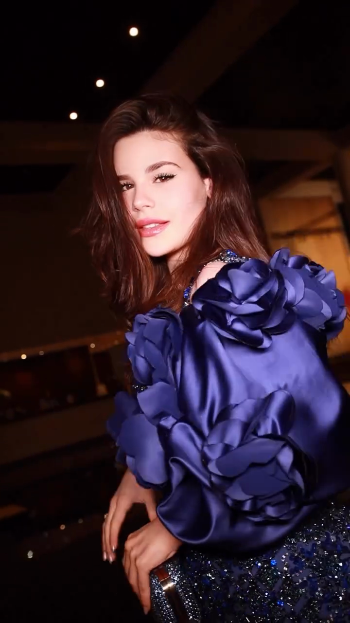 Royal Blue Sequined Evening Gown-ROVOLE