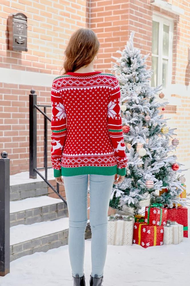 Cartoon Embroidered Knitted Sweater-ROVOLE