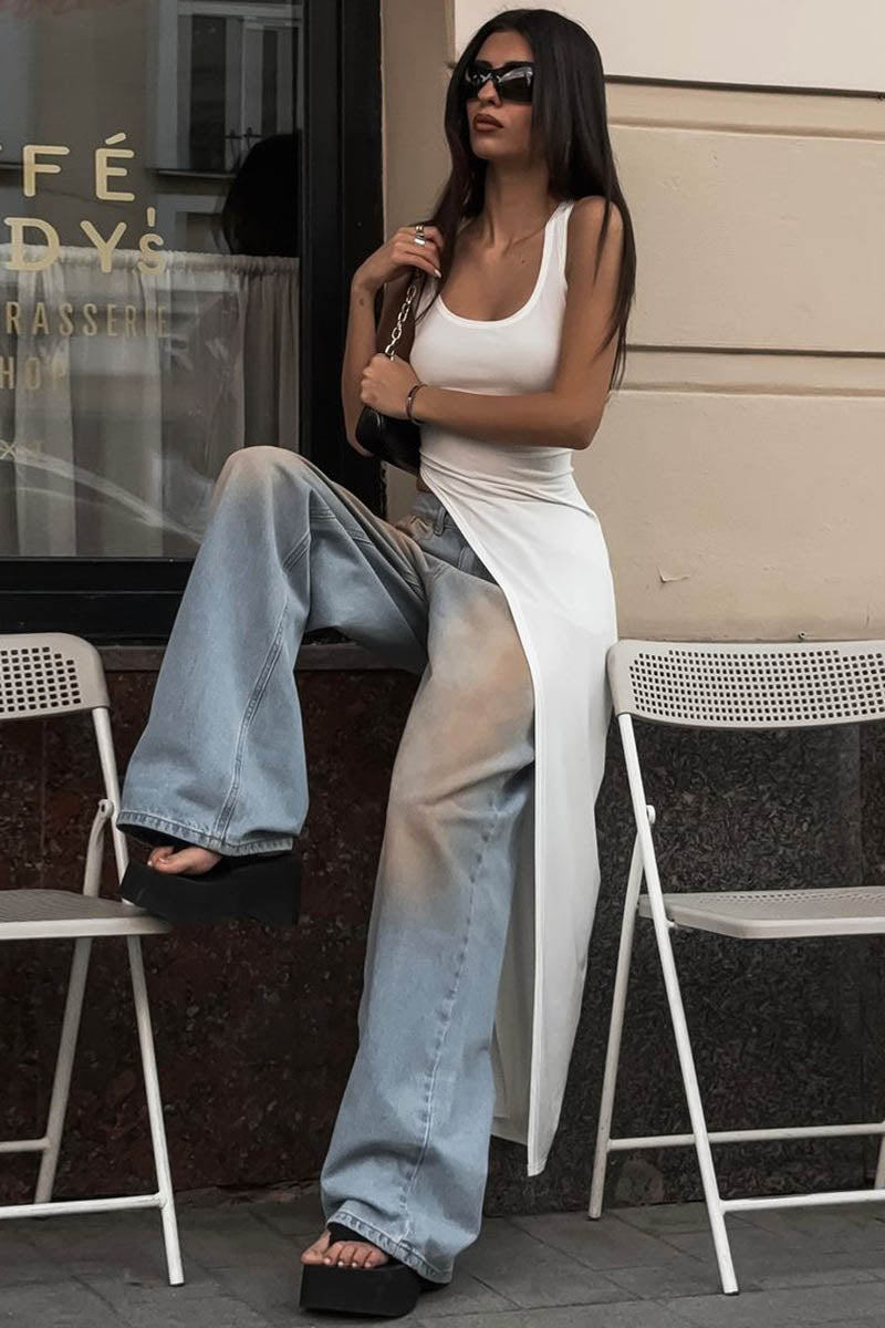 Urban Muse Slit Bodycon Dress-ROVOLE