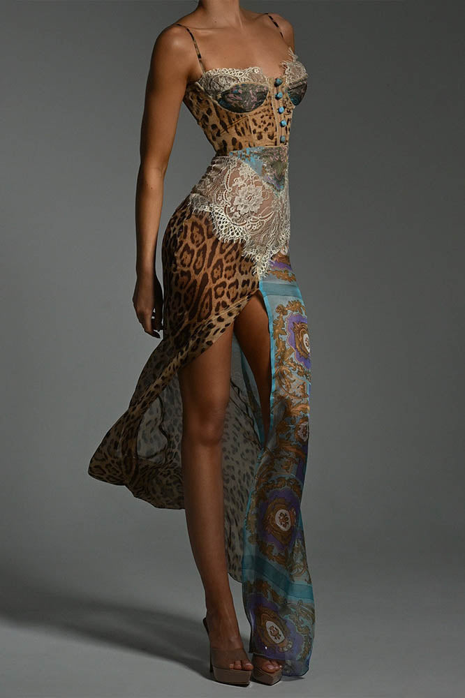 Whispers of the Wild – Waist-Tied Maxi Dres-ROVOLE