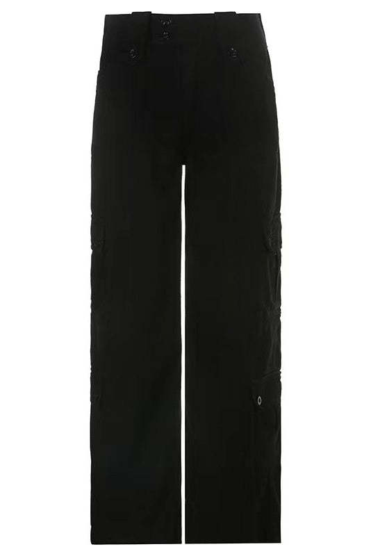 Retro Street Style Pocket Denim Pants-ROVOLE