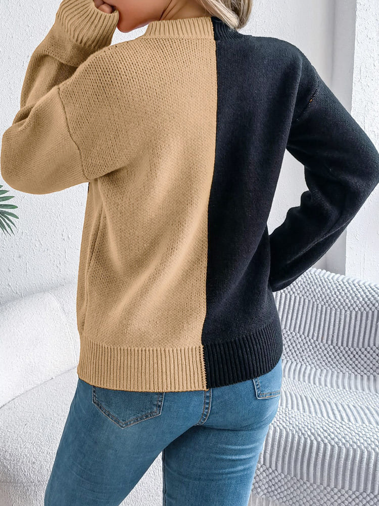 Ghost Pattern Long Sleeve Crew Neck Sweater-ROVOLE