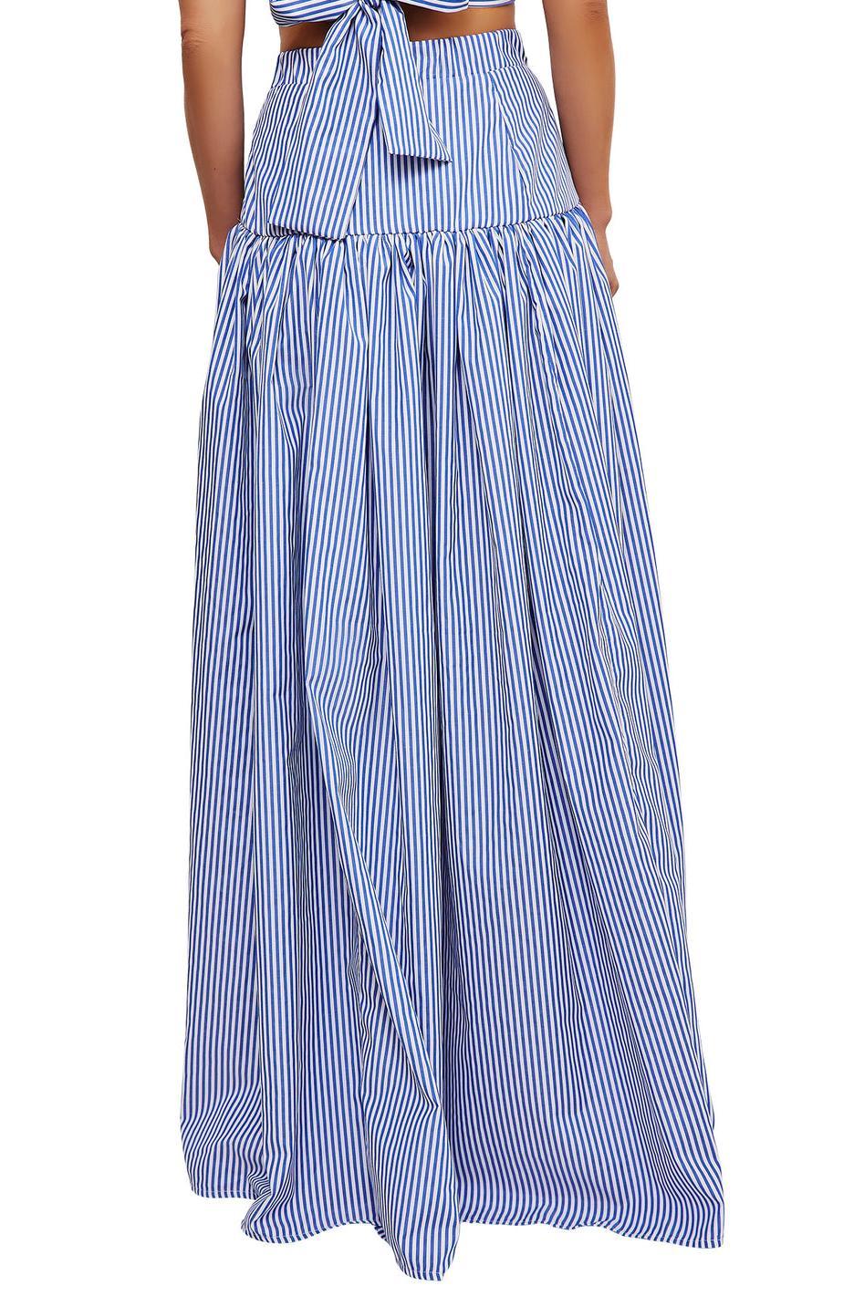 Blue Bar Skirt Set-ROVOLE