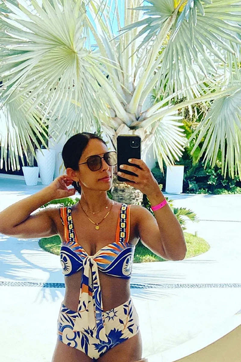 Boho Print Tie-Up Bikini Set-ROVOLE