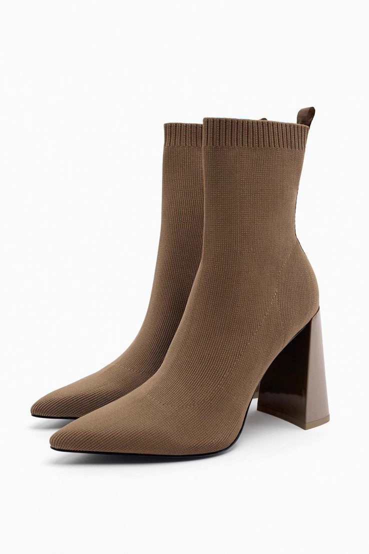 Vintage Elastic Socks Ankle Boots-ROVOLE