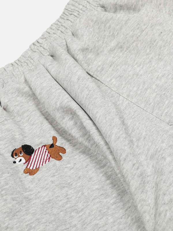 Embroidery Puppy Baaggy Barrel Sweatpants