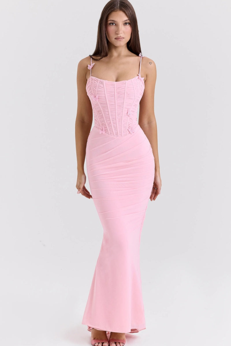 Romola Appliqué Maxi Dress-ROVOLE