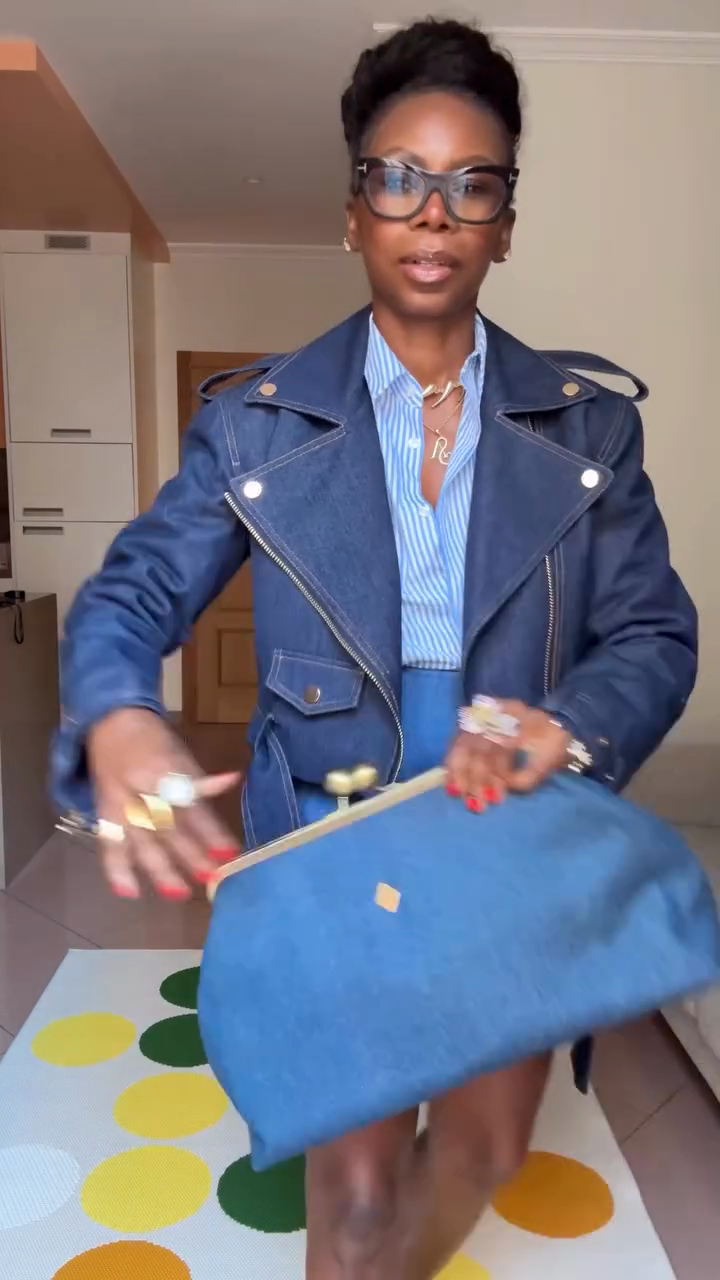 Blue Denim Moto Jacket-ROVOLE