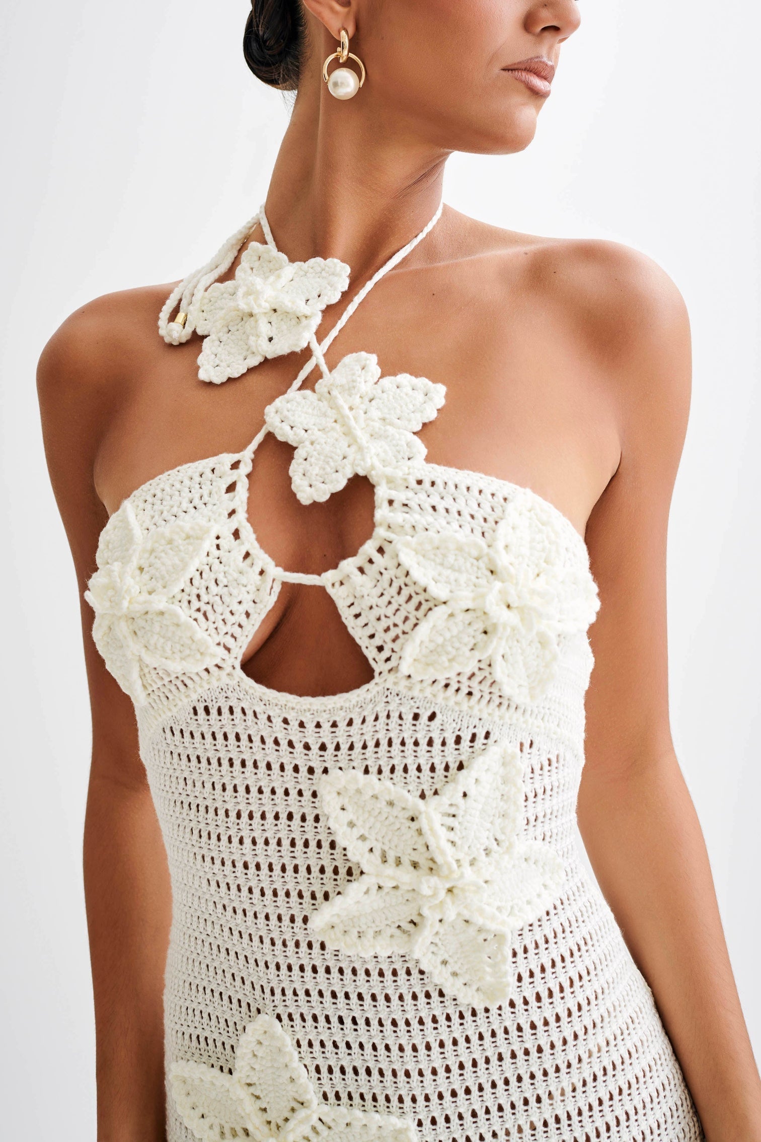 Beverly Floral Appliqué Crochet Maxi Dress-ROVOLE
