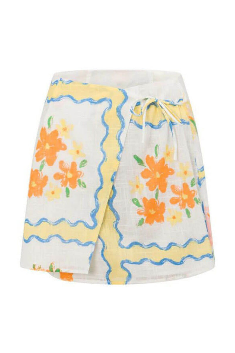 Irregular Printed Skirt-Set-ROVOLE