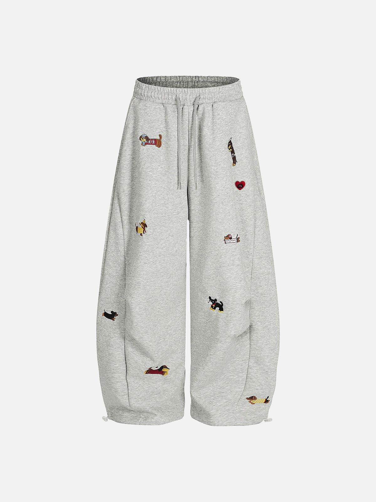 Embroidery Puppy Baaggy Barrel Sweatpants