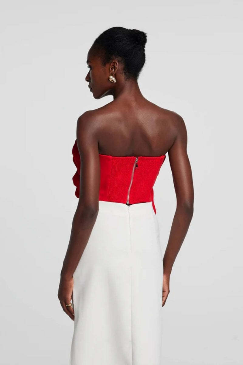 Scarlet Bloom Sculpted Top-ROVOLE