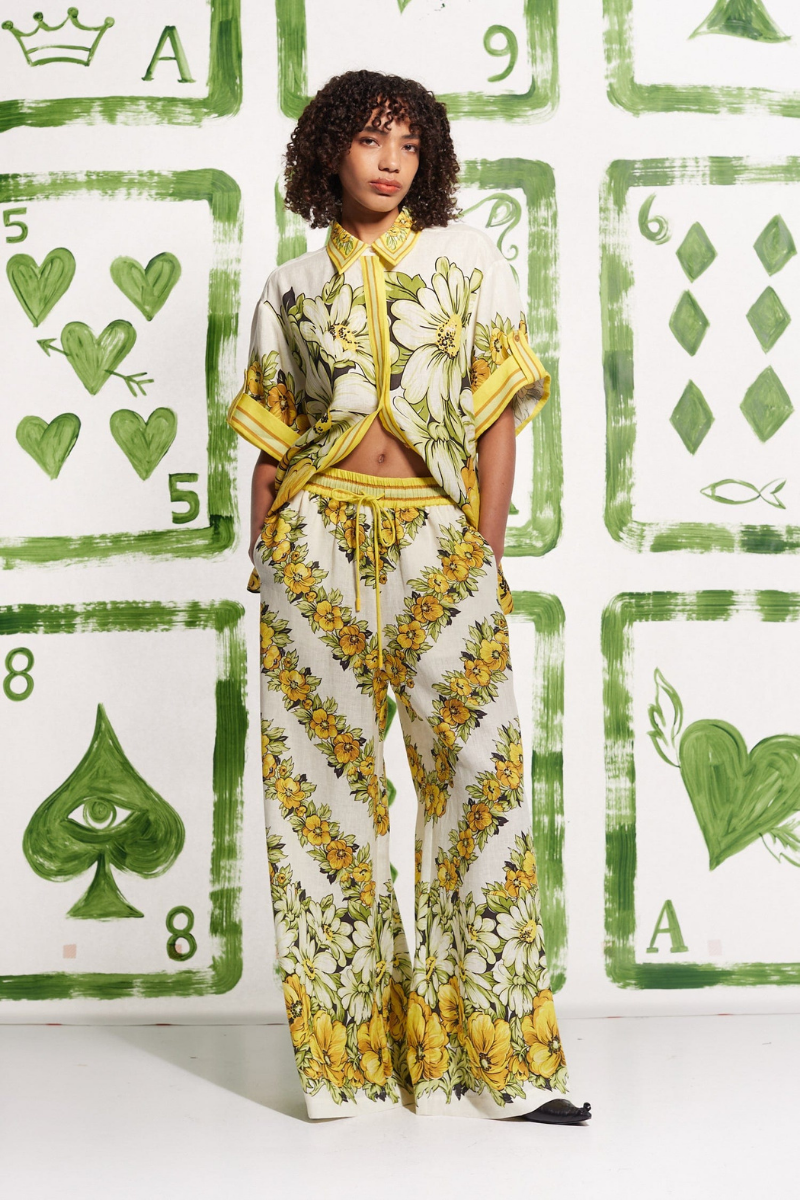 Anastasie Mid Sleeve Floral Pants Set-ROVOLE