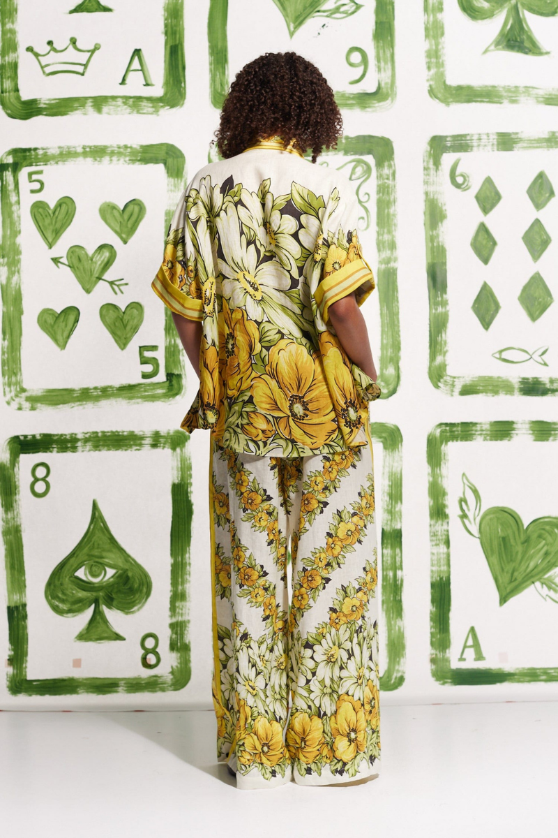 Anastasie Mid Sleeve Floral Pants Set-ROVOLE