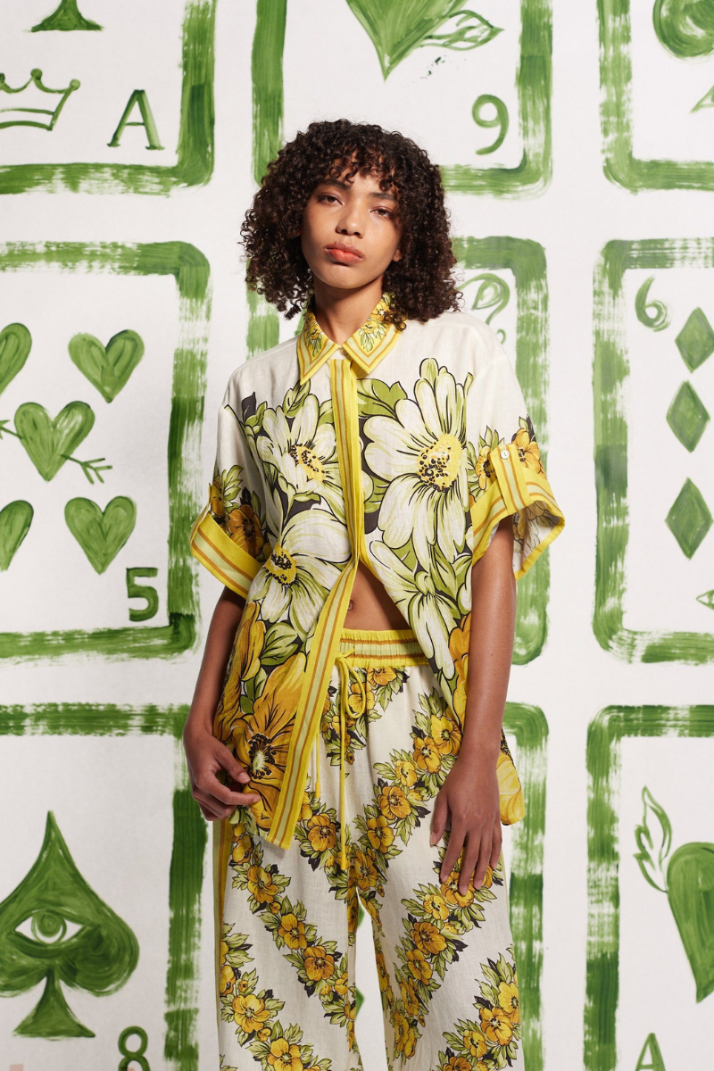 Anastasie Mid Sleeve Floral Pants Set-ROVOLE