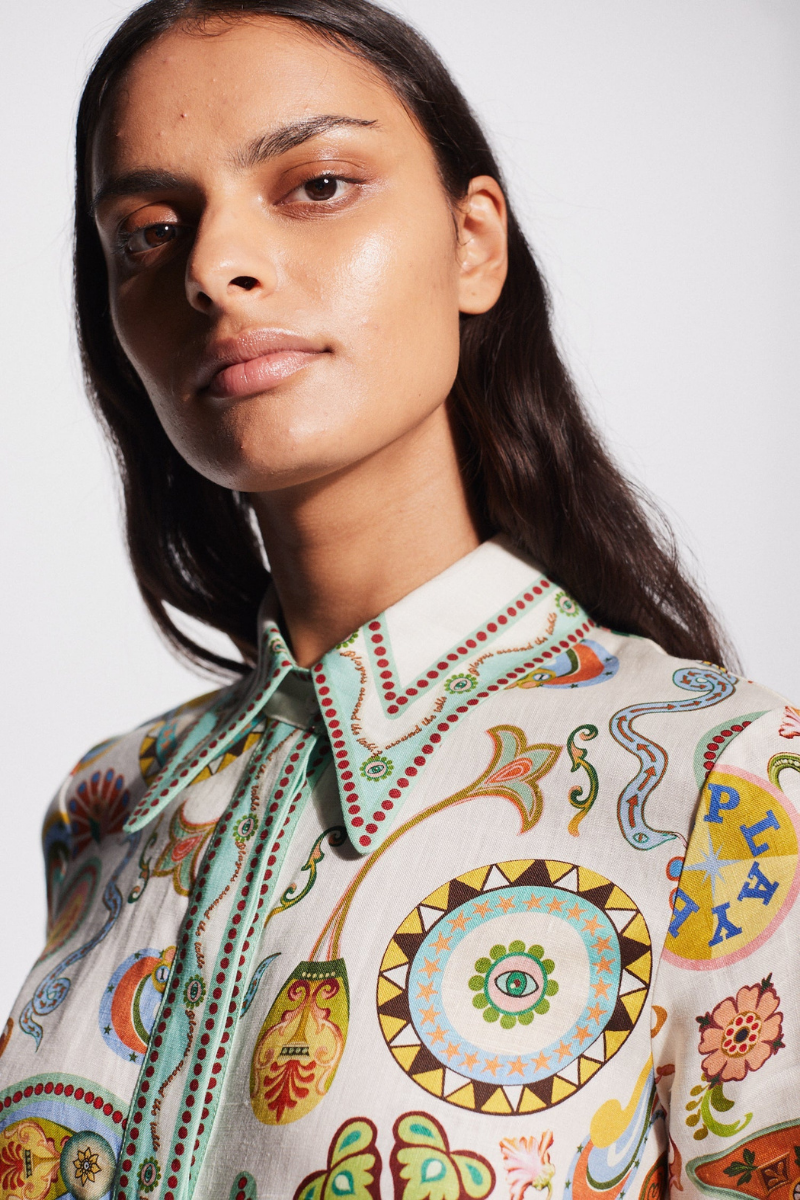 Anouche Short Sleeve Paisley Maxi Dress-ROVOLE