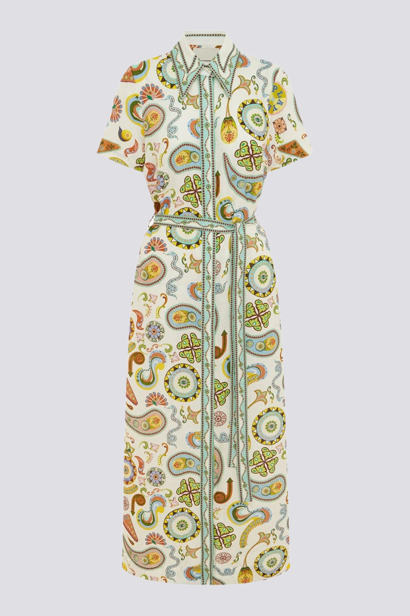 Anouche Short Sleeve Paisley Maxi Dress-ROVOLE
