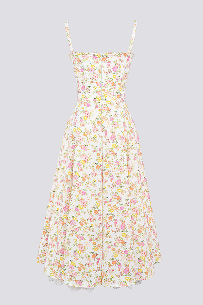 Athénaïs Floral Ruched Maxi Dress-ROVOLE