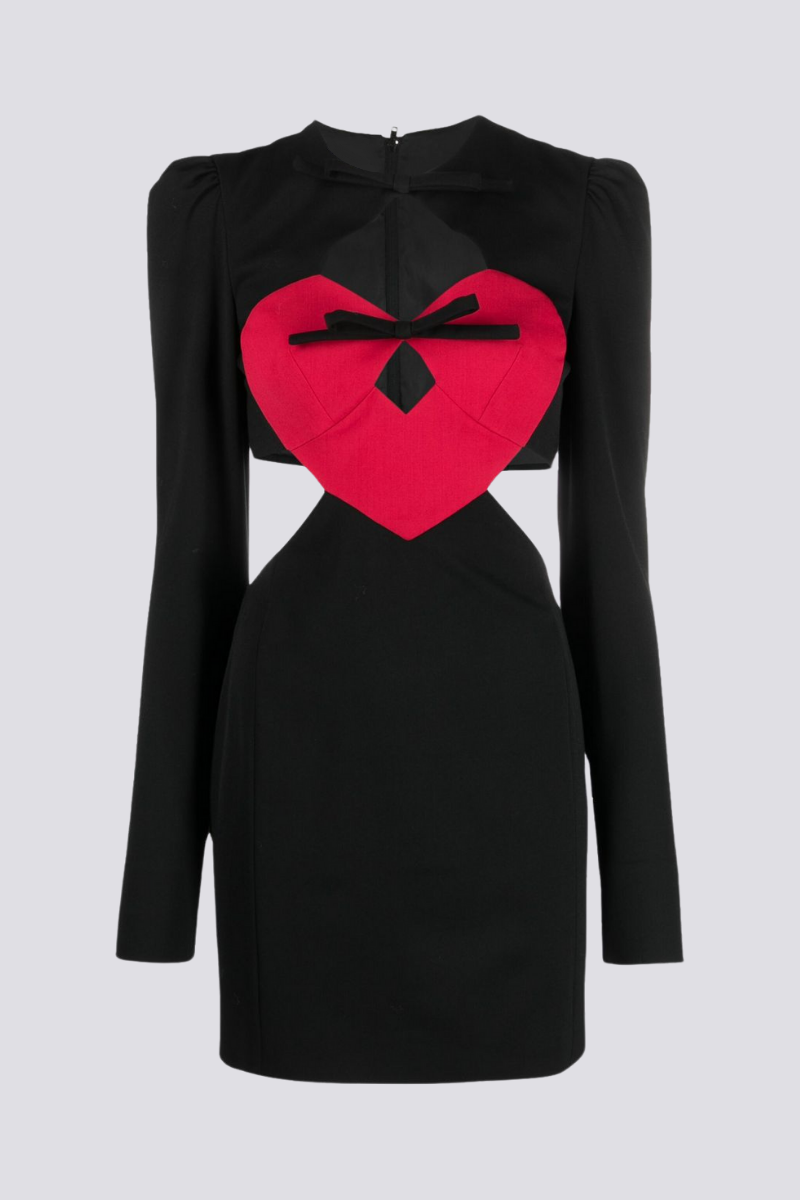 Azura Long Sleeve Bow Cutout Mini Dress-ROVOLE