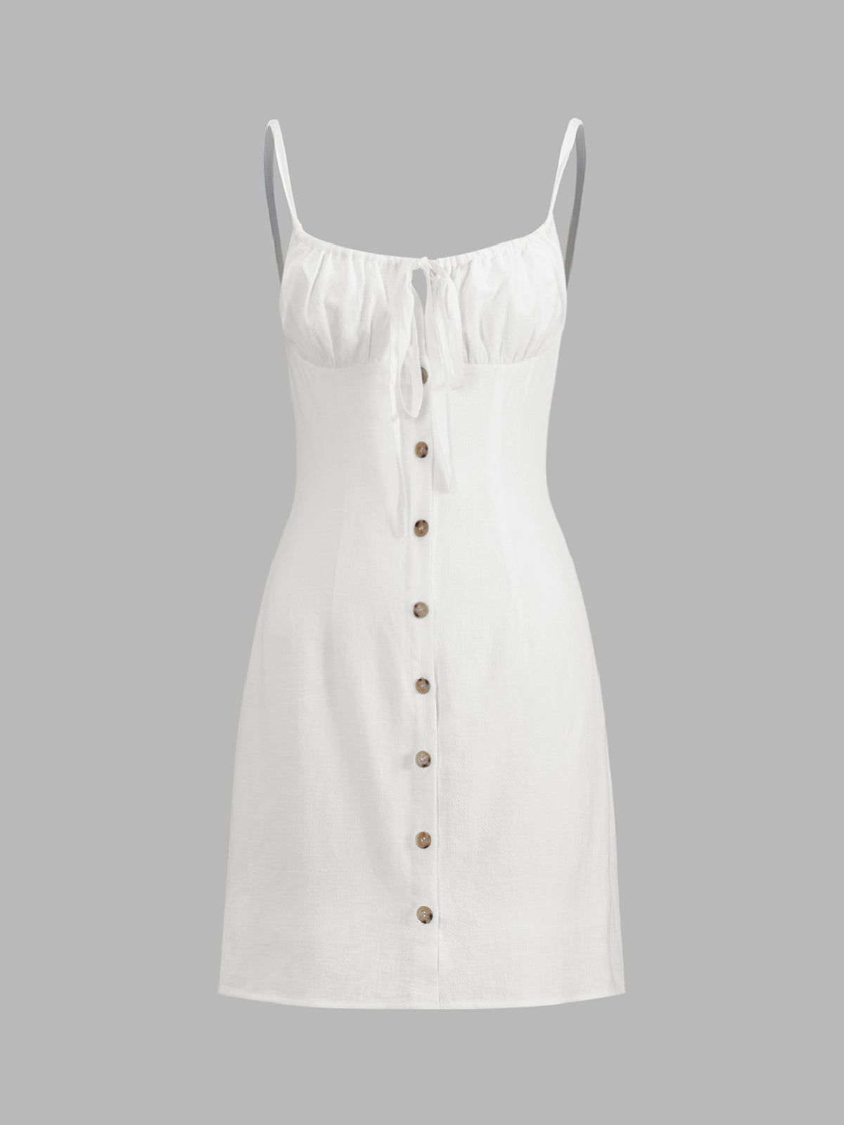 Darling Linen Plain Mini Dress-Massicos