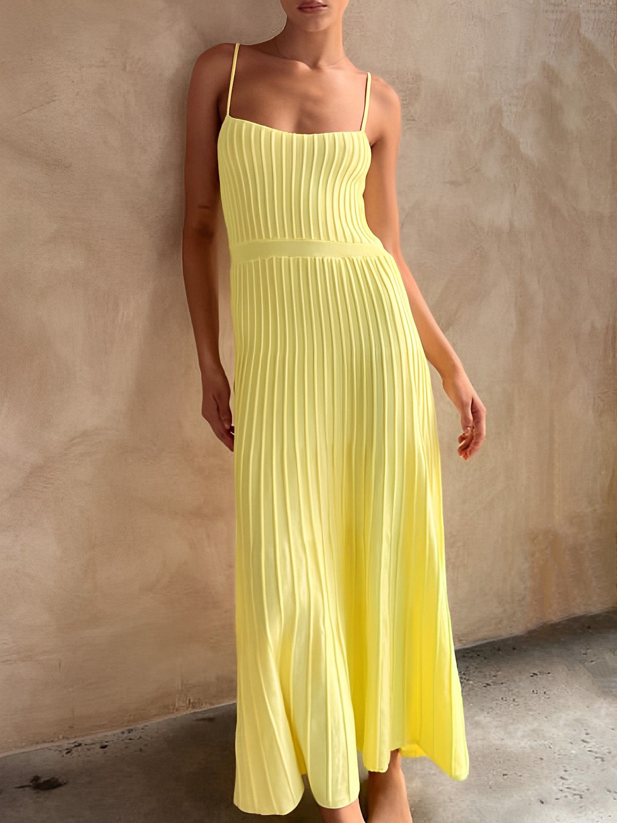 Rib Midi Sundress-Massicos