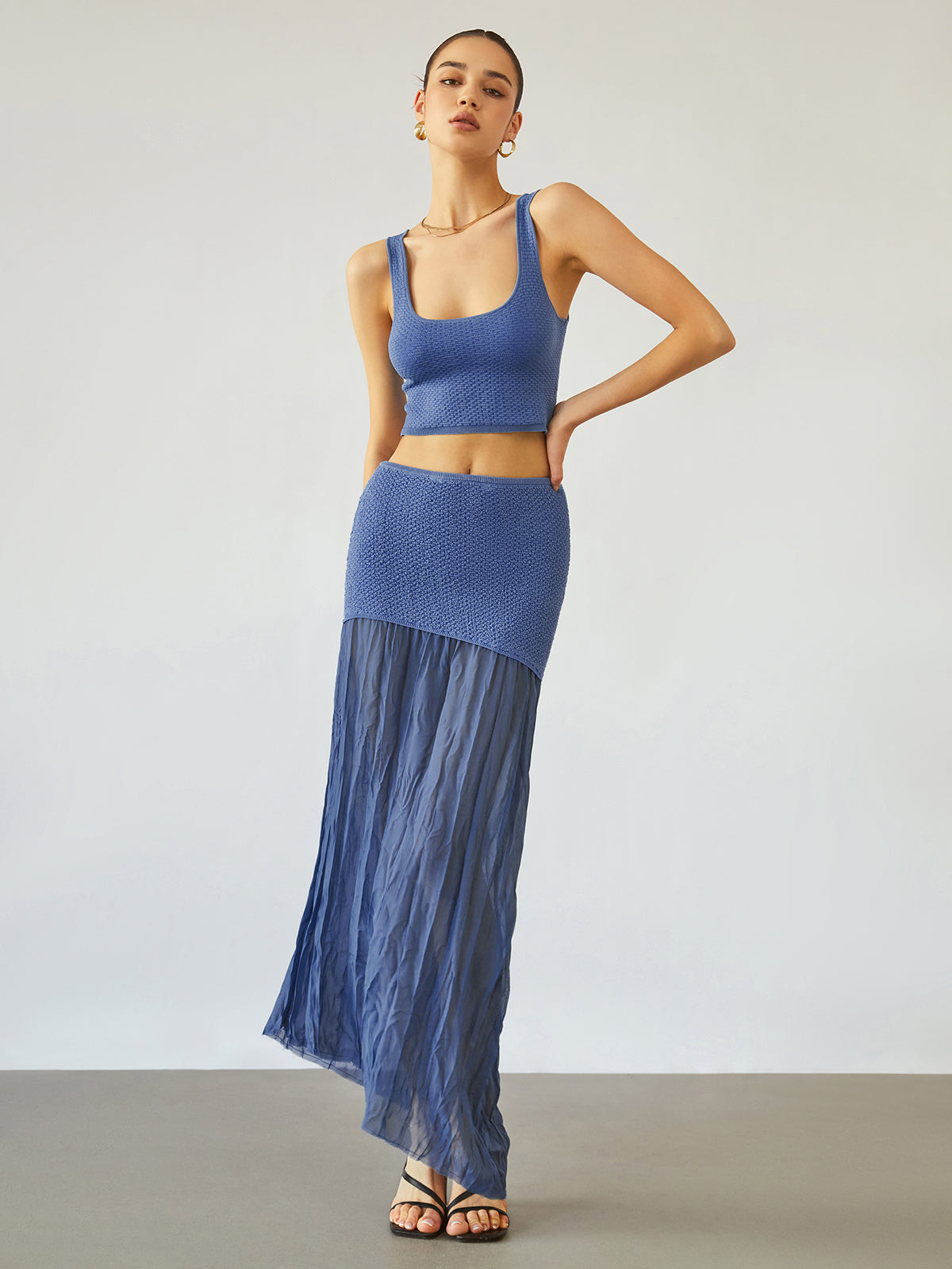 Sea Breeze Patchwork Maxi Skirt-Massicos