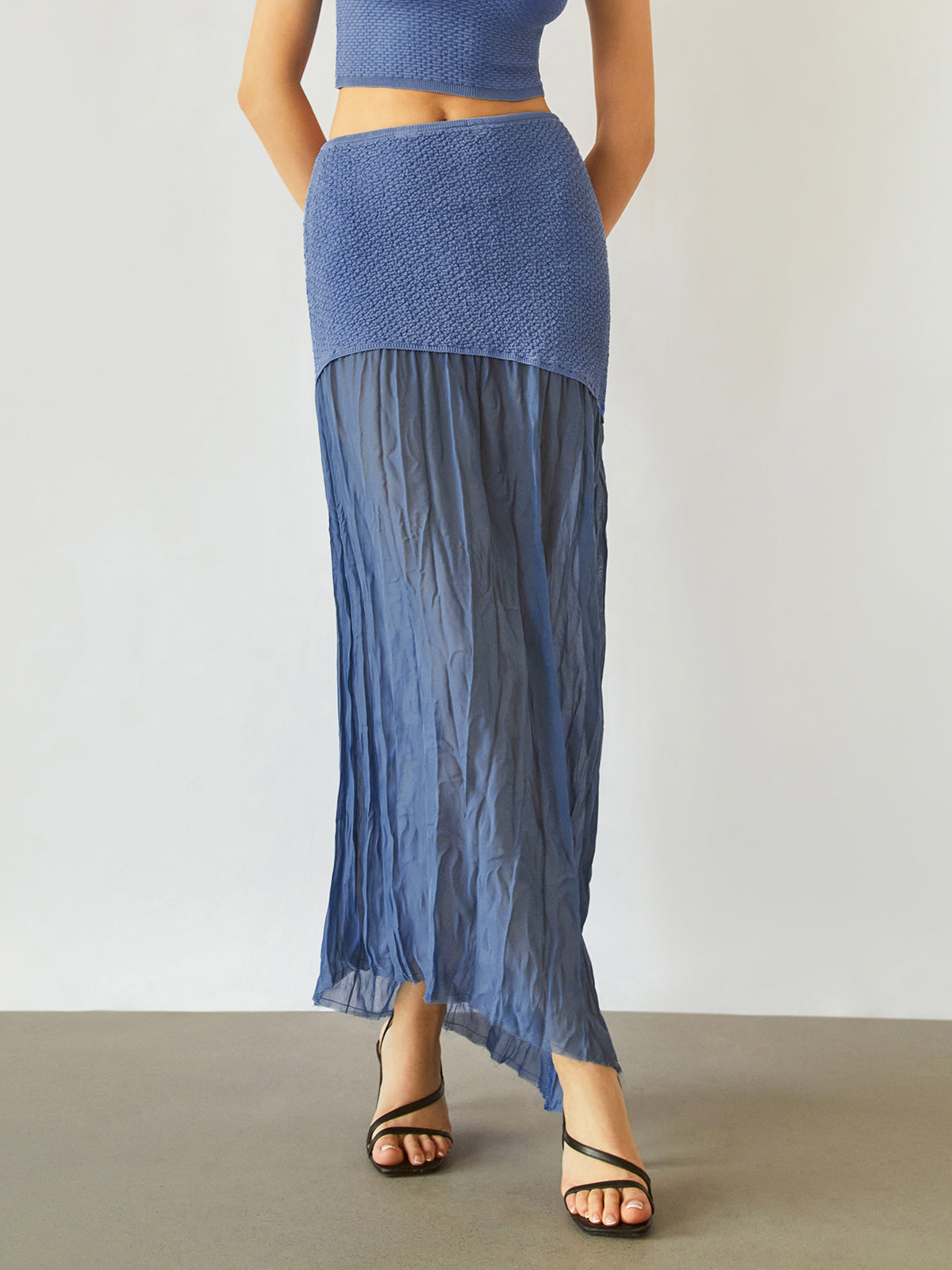 Sea Breeze Patchwork Maxi Skirt-Massicos