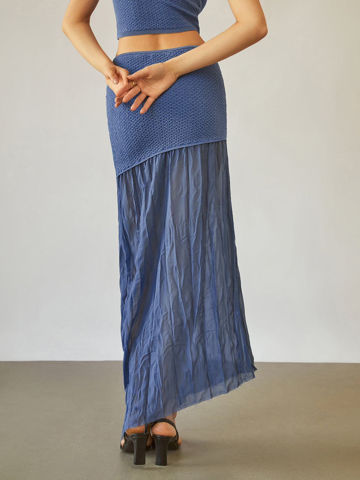 Sea Breeze Patchwork Maxi Skirt-Massicos