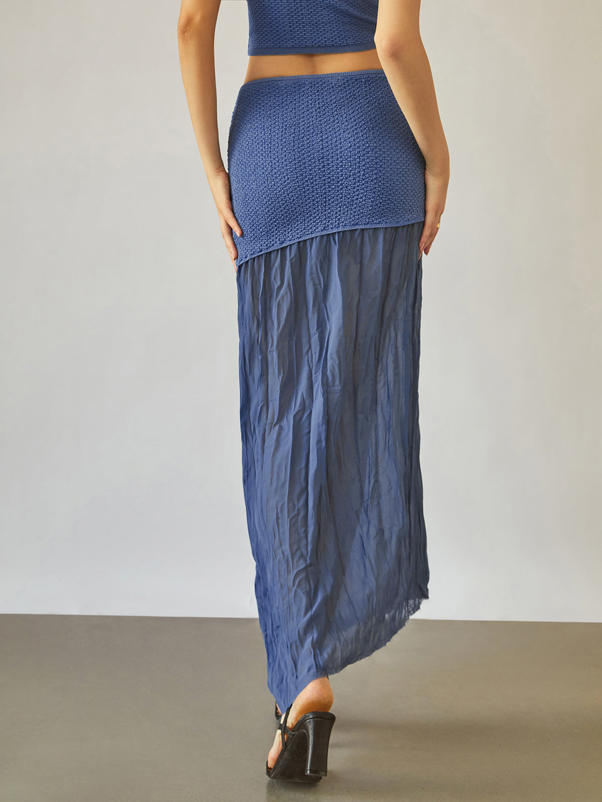 Sea Breeze Patchwork Maxi Skirt-Massicos