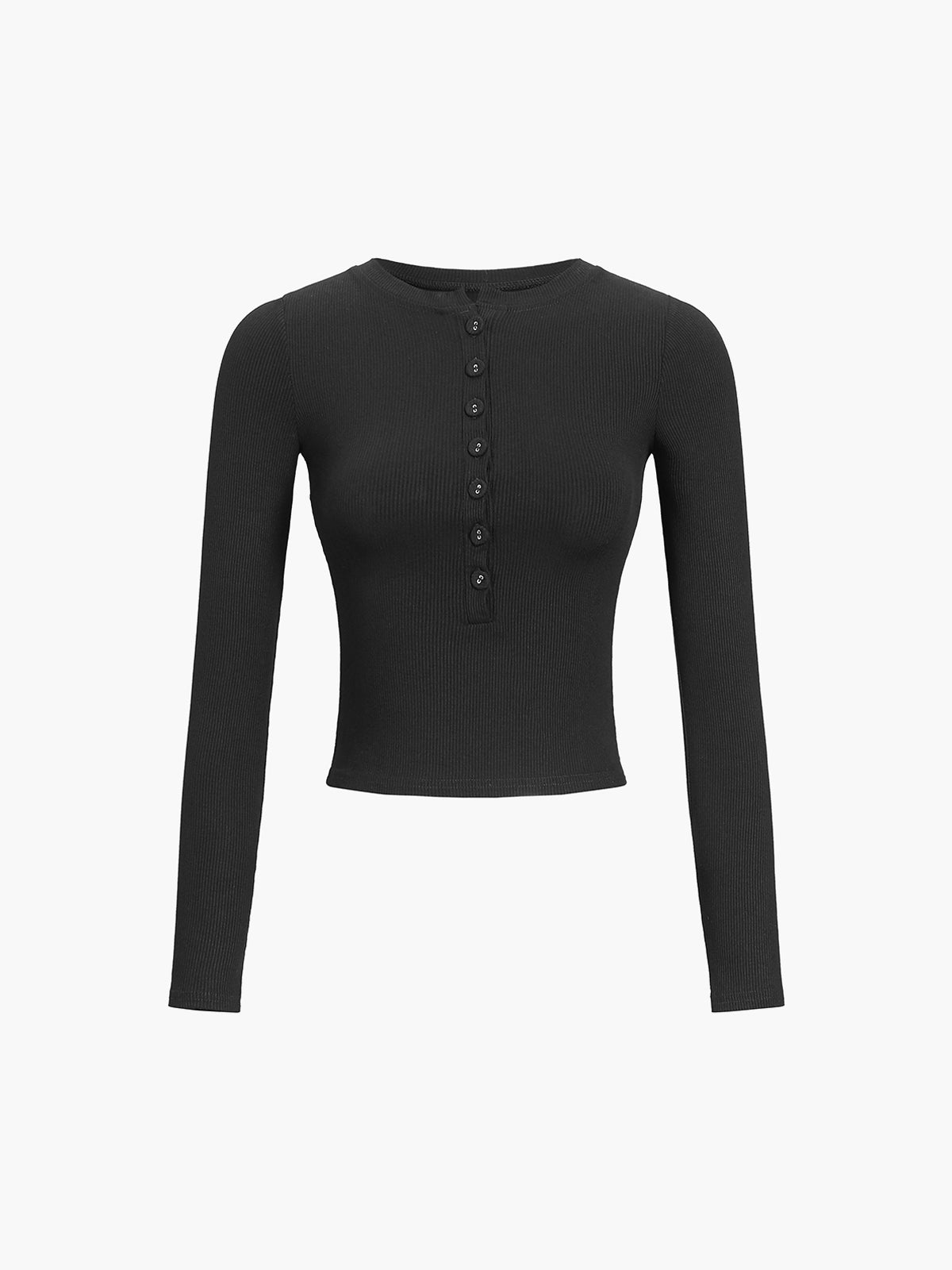 Button Down Long Sleeve Crop Shirt-Massicos