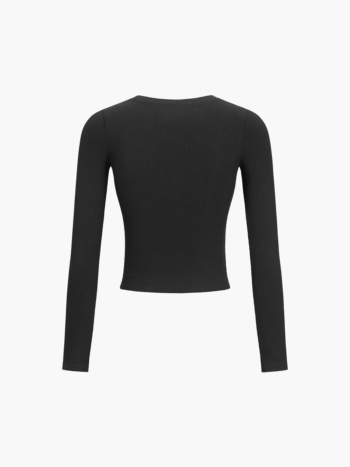 Button Down Long Sleeve Crop Shirt-Massicos