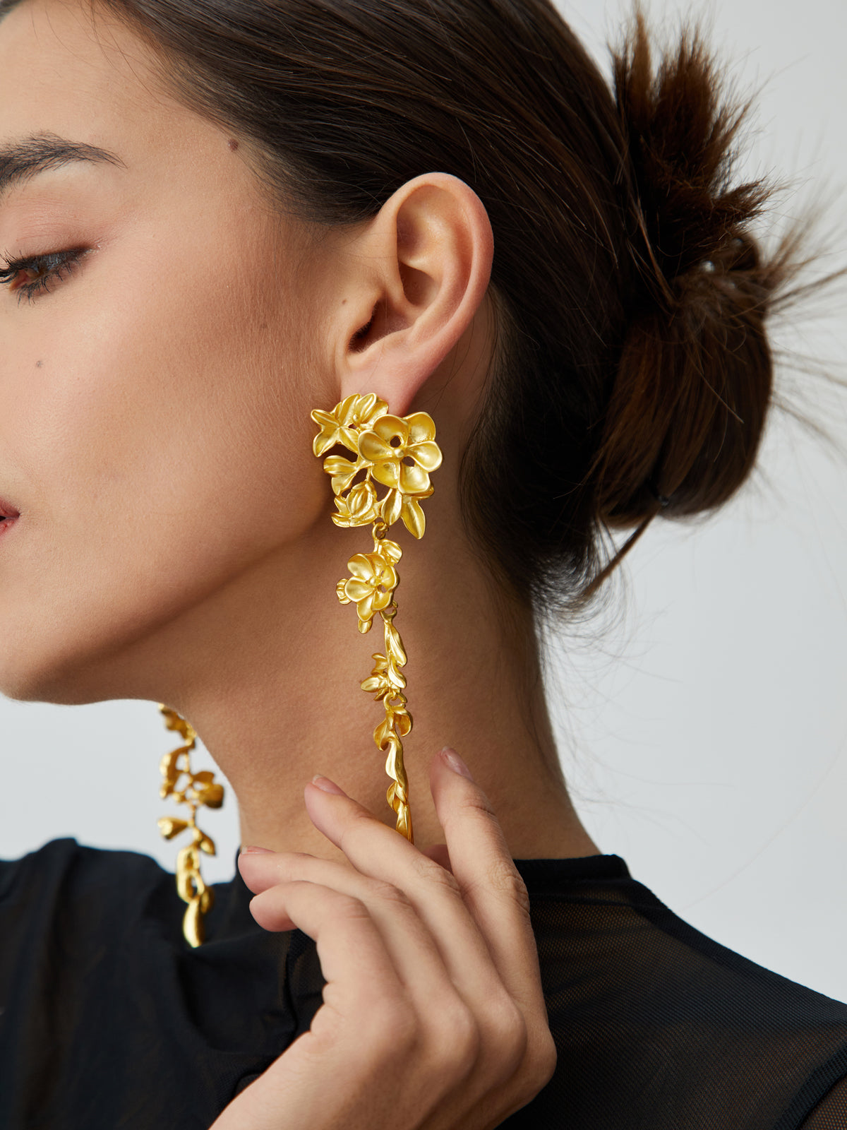 Floral Fringed Earrings-Massicos