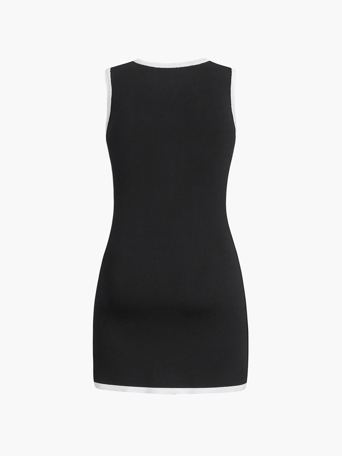 Multi Pocket Button Sleeveless Short Sweater Dress-Massicos