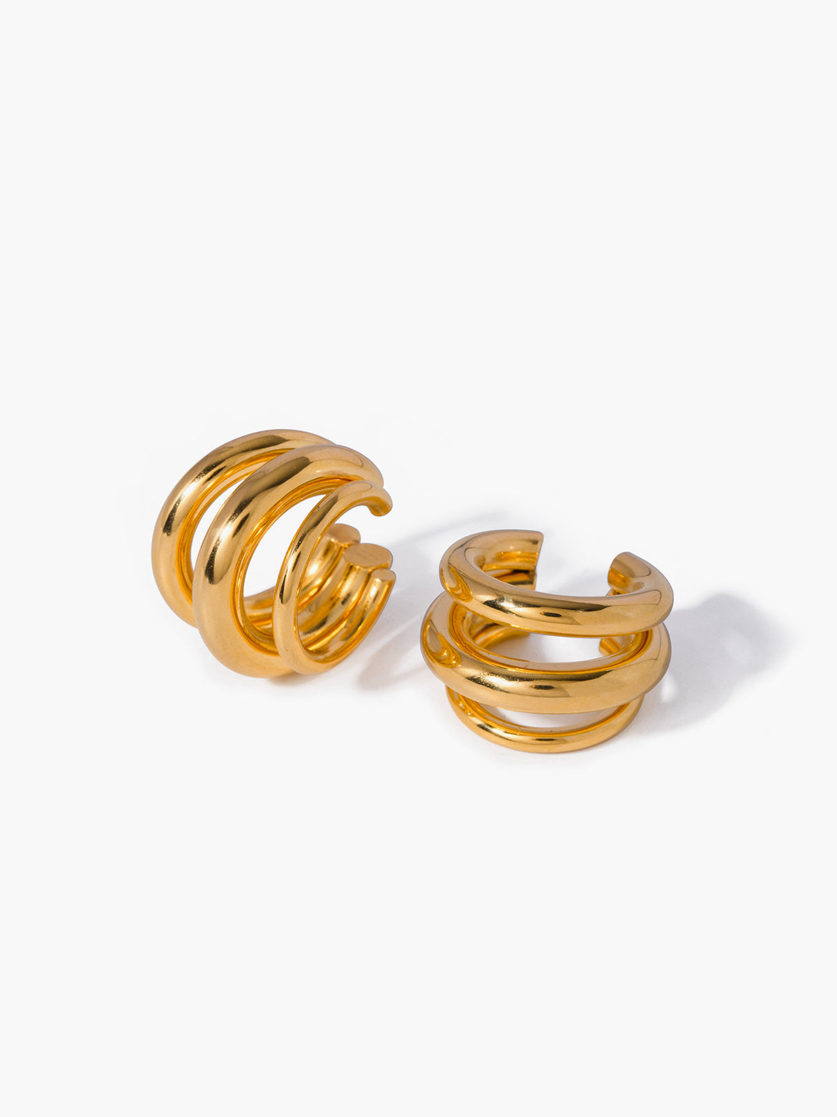 Triple Layered Chubby Hoop Ear Cuff-Massicos