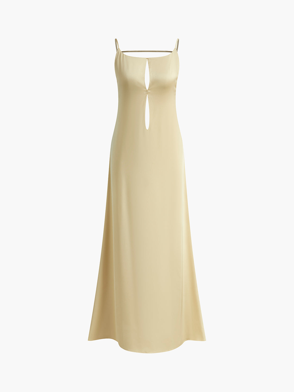 Backless Vacation Satin Long Dress-Massicos