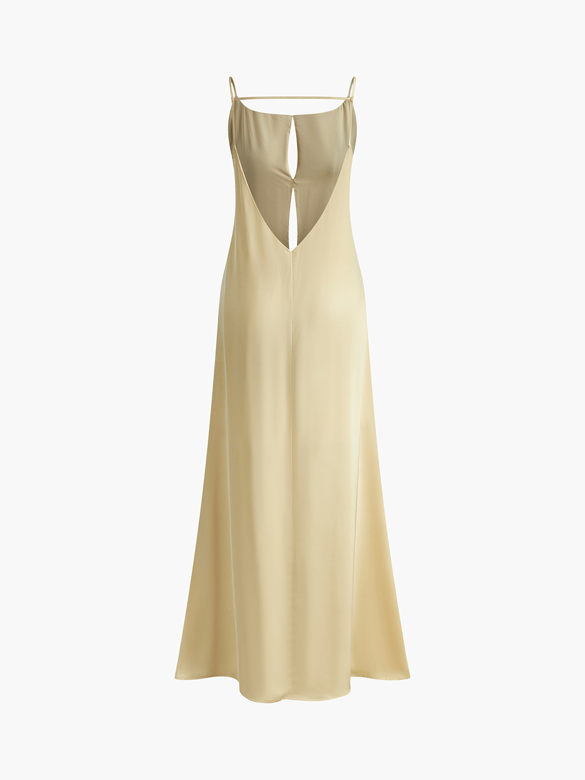Backless Vacation Satin Long Dress-Massicos