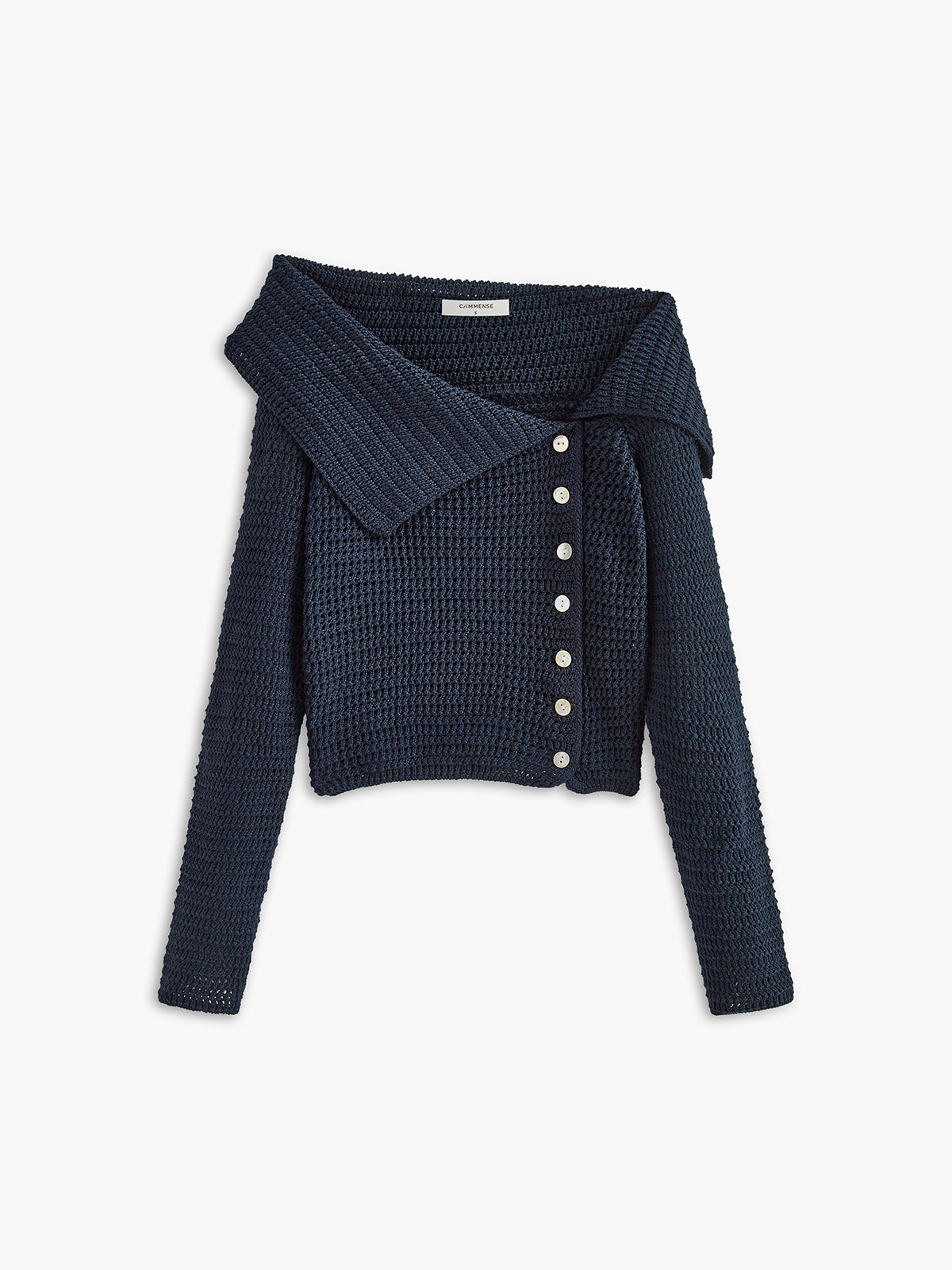 Asymmetrical Breasted Knit Top-Massicos