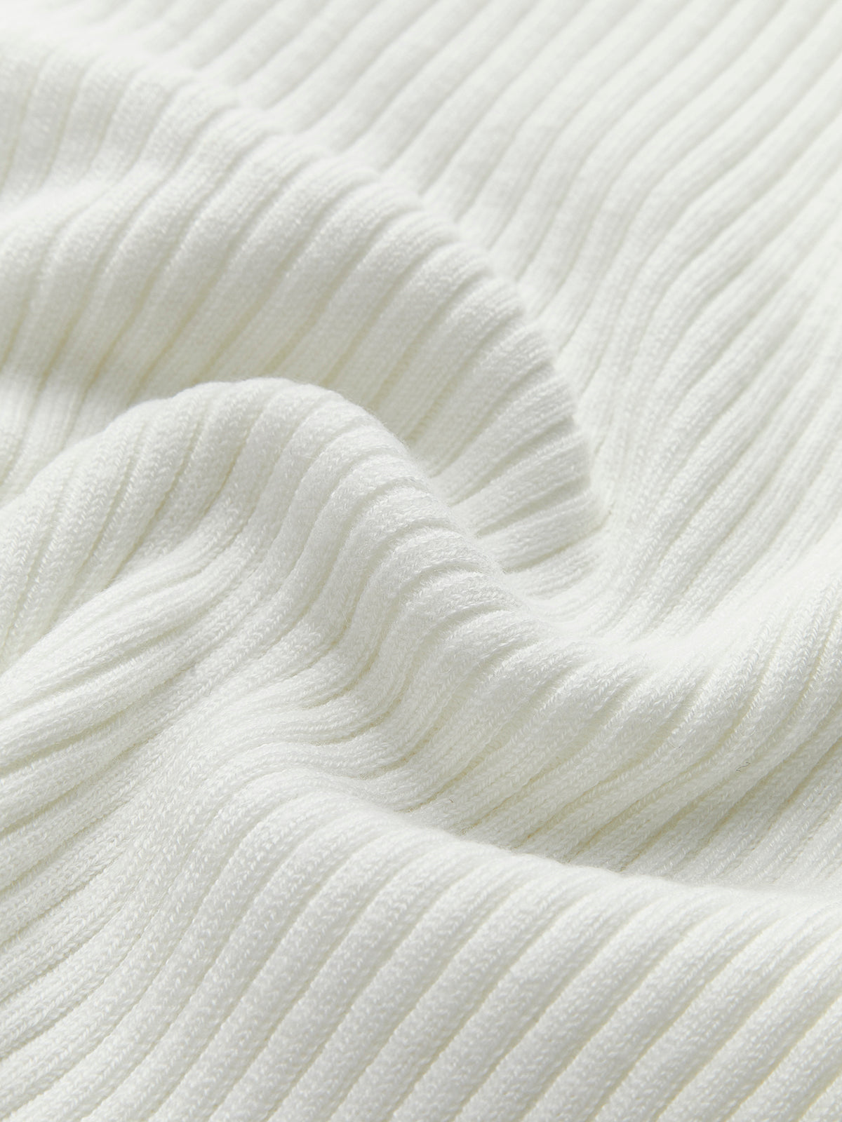 Knit Ribbed Crew Neck Asymmetric Top-Massicos